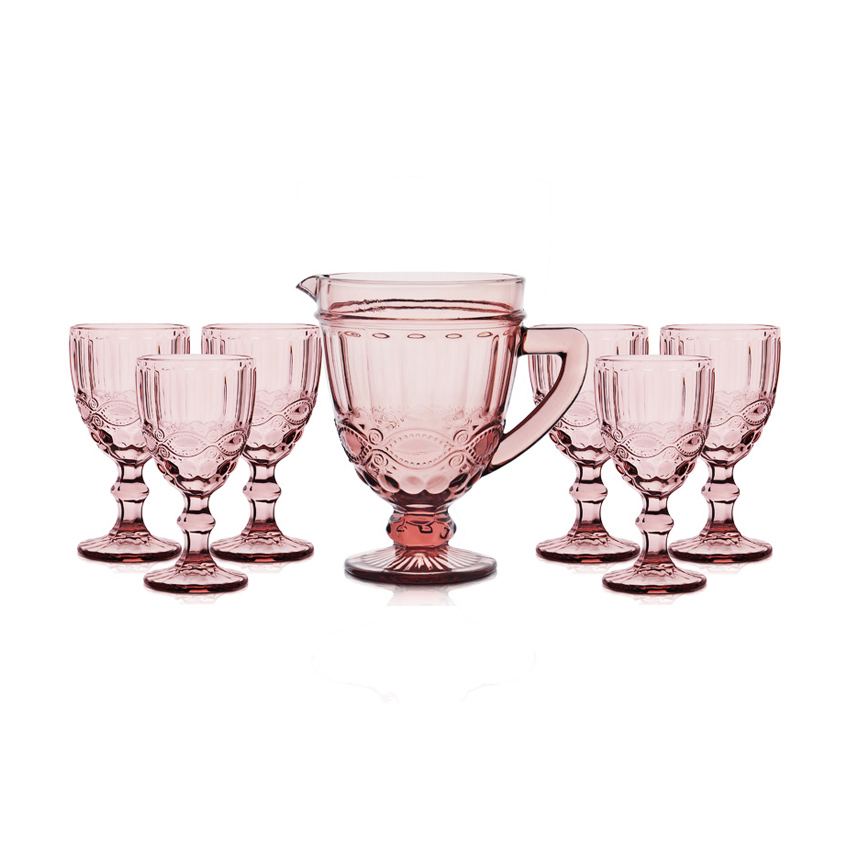 

Набір для напоїв DS Vintage глечик + 6 келихів, Pink (34215-7-3)