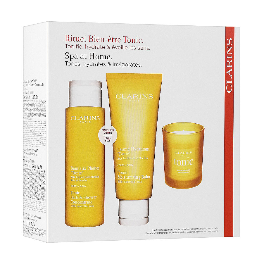 

Уцінка! Набір для тіла Clarins Spa Аt Home (бальзам для тіла, 200 мл + гель для ванни та душу, 200 мл + свічка, 50 г)