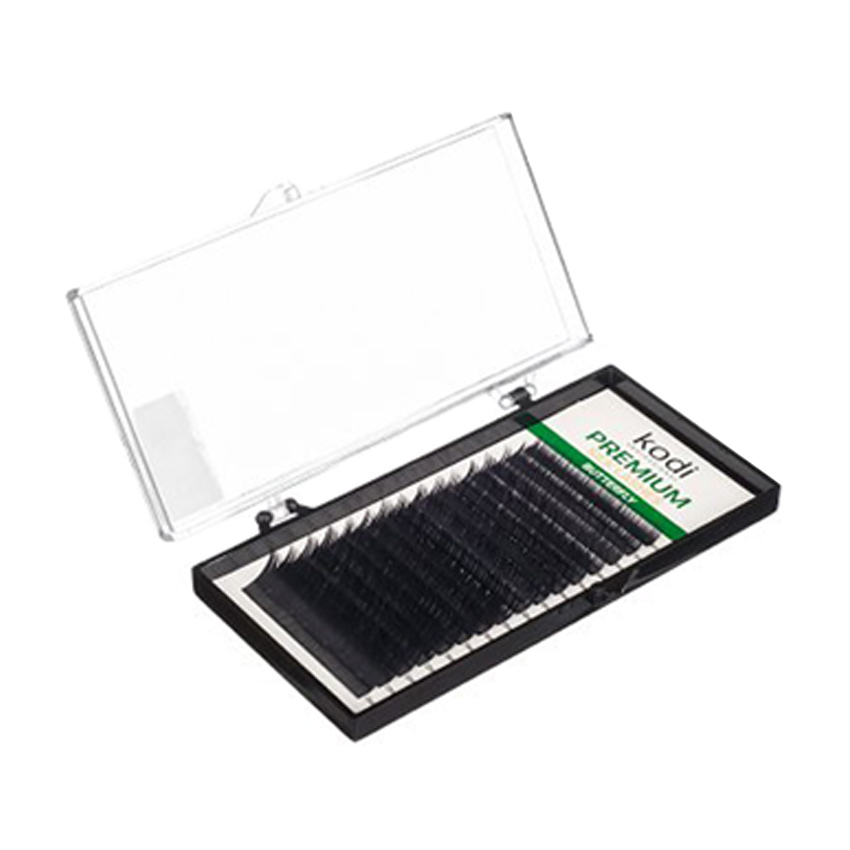 

Уцінка! Вії для нарощування C 0.1 Kodi Professional (16 рядів: 10 мм) упаковка Butterfly Green