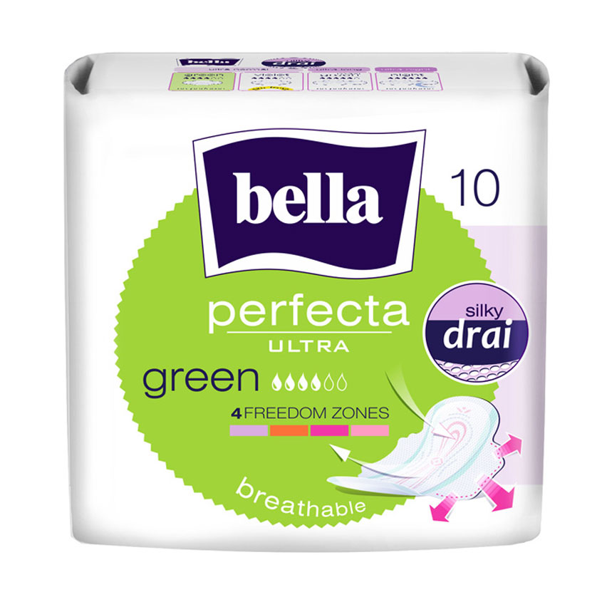 

Прокладки для критичних днів Bella Perfecta Ultra Green, 10 шт