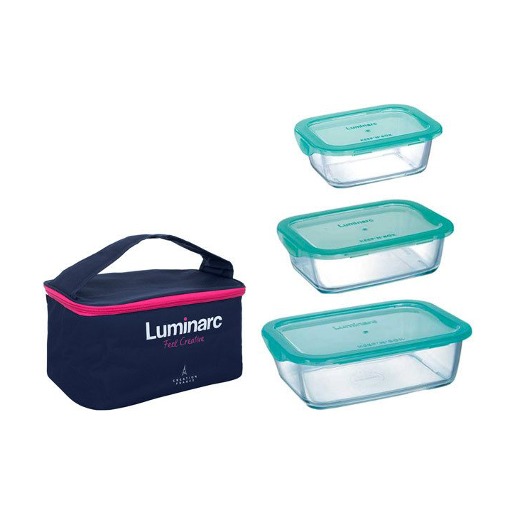 

Набір контейнерів з термосумкою Luminarc Keep'n'Box, 3 шт (380 мл, 820 мл, 1.22 л) (P6634)
