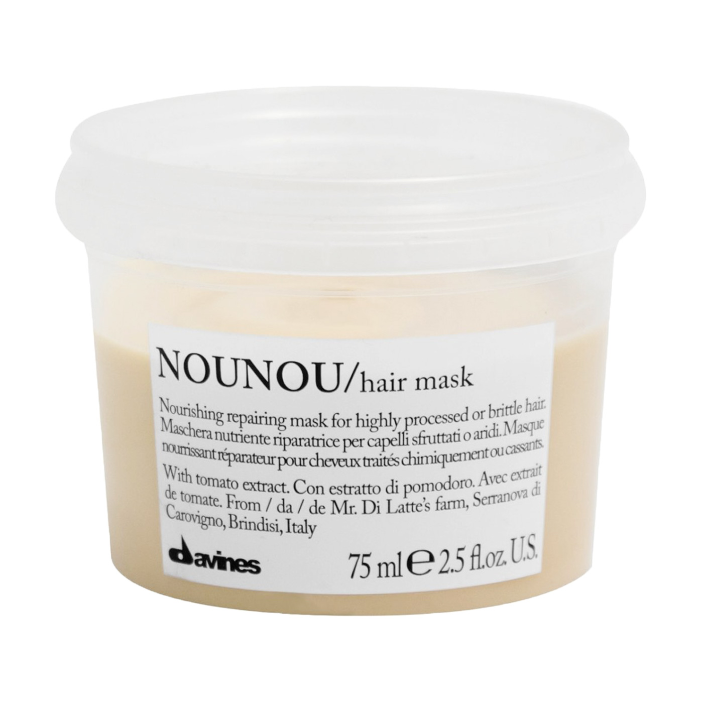 

Маска Davines Nounou Hair Mask для відновлення та глибокого живлення пошкодженого та ламкого волосся, 75 мл