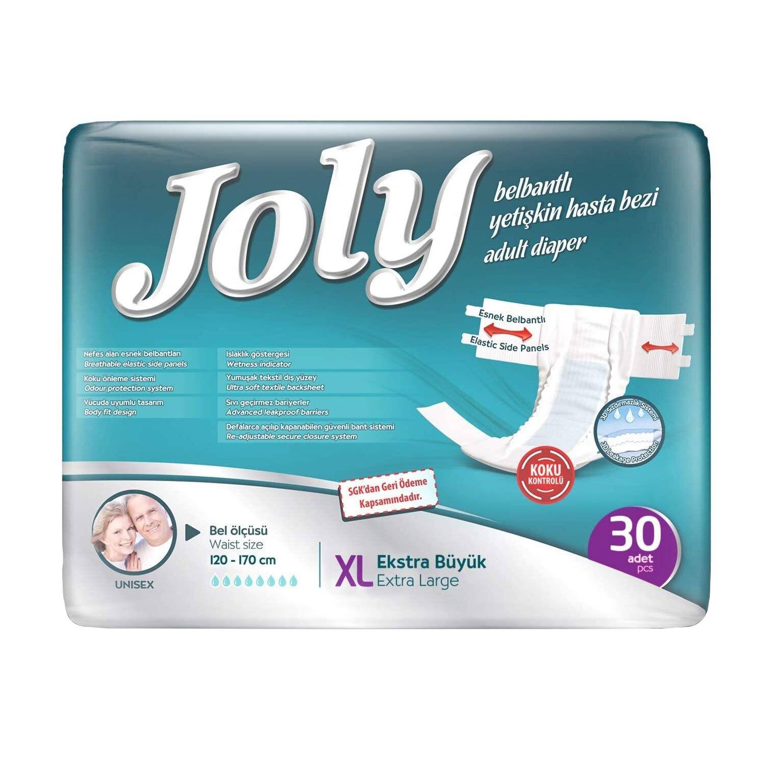 

Уцінка! Підгузки для дорослих Joly з еластичними боковинами, розмір 4 Extra Large, 30 шт
