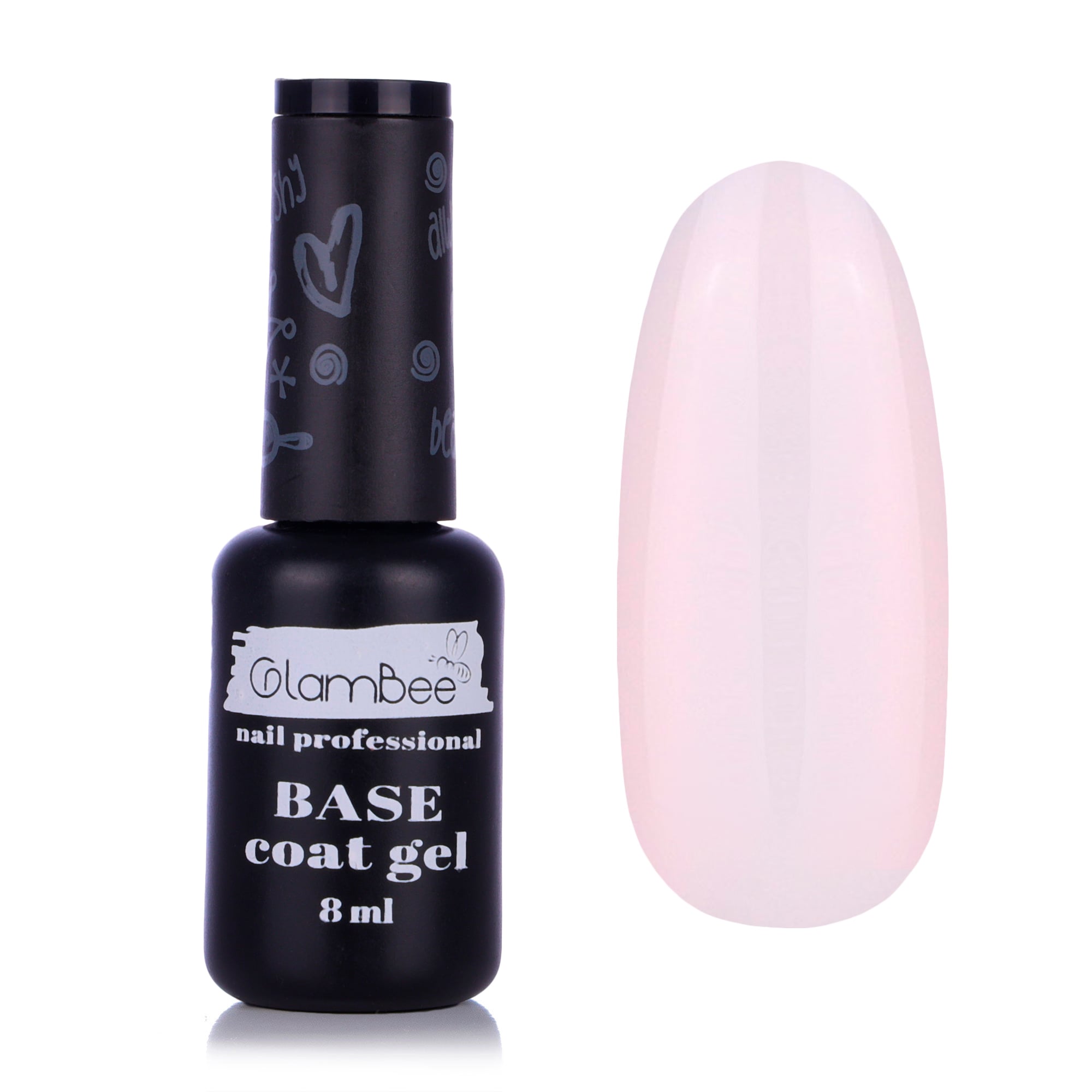 

Базове покриття для гель-лаку GlamBee Base Coat Gel Milky Pink, 8 мл