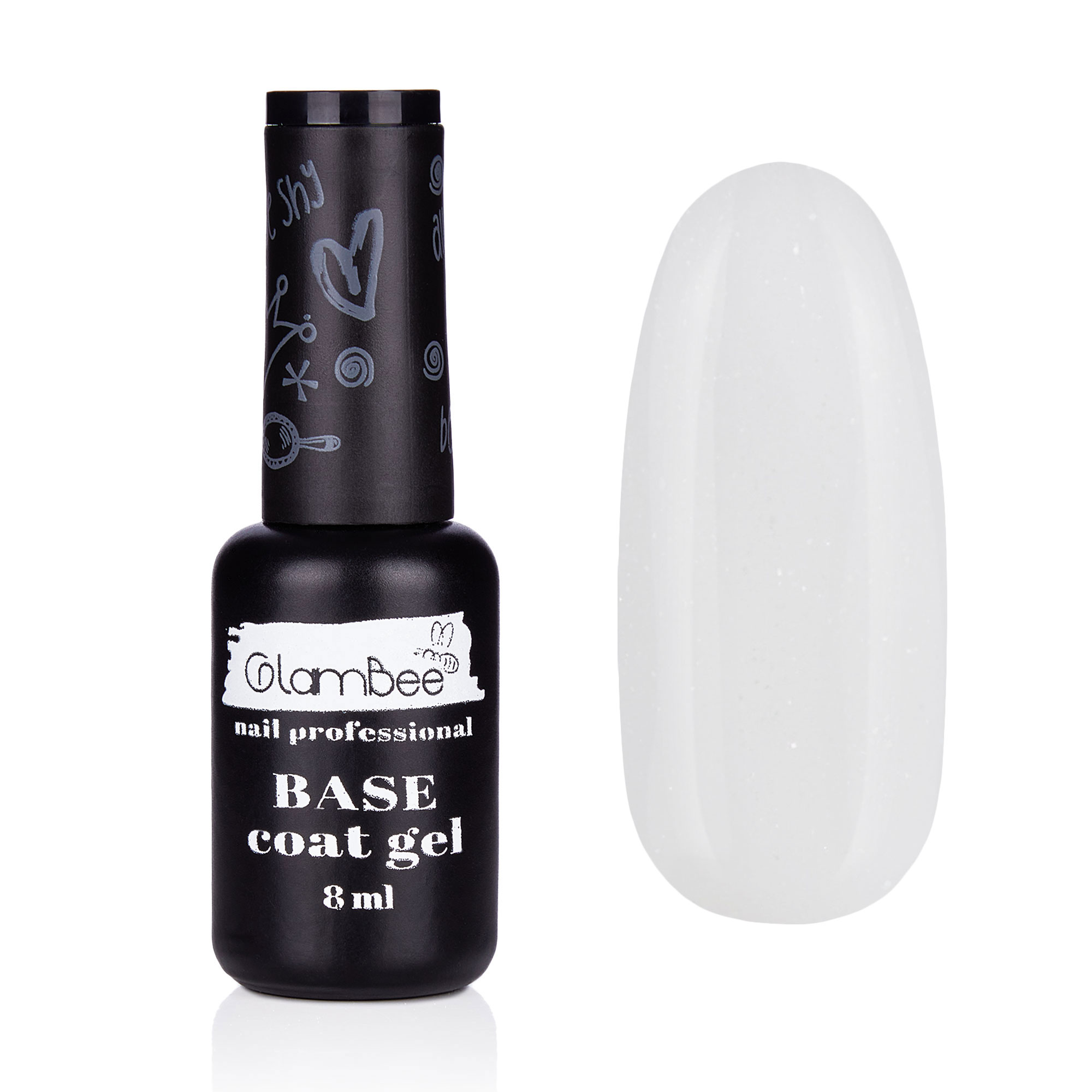 

Базове покриття для гель-лаку GlamBee Base Coat Gel Shiny Milky, 8 мл