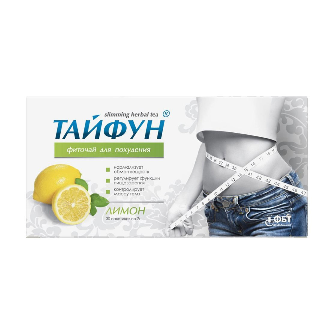 

Фіточай ФітоБіоТехнології Тайфун Схуднення, лимон, у пакетиках, 30*2 г