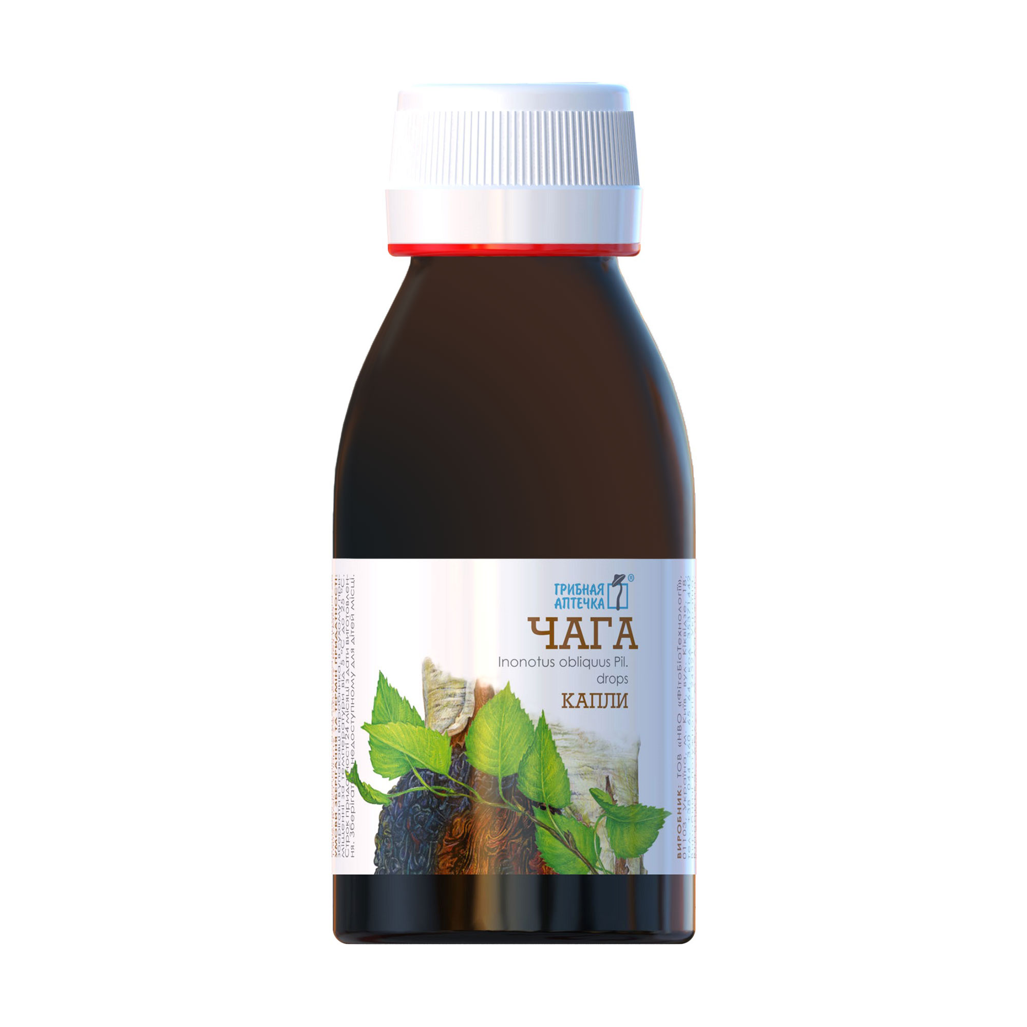 Чага ФітоБіоТехнологіі Inonotus Obliquus Pil. Drops Грибна аптечка в краплях, 100 мл
