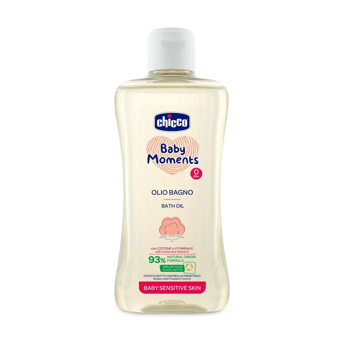 

Дитяча олія для ванни Chicco Baby Moments Bath Oil 0 + для чутливої шкіри, 200 мл