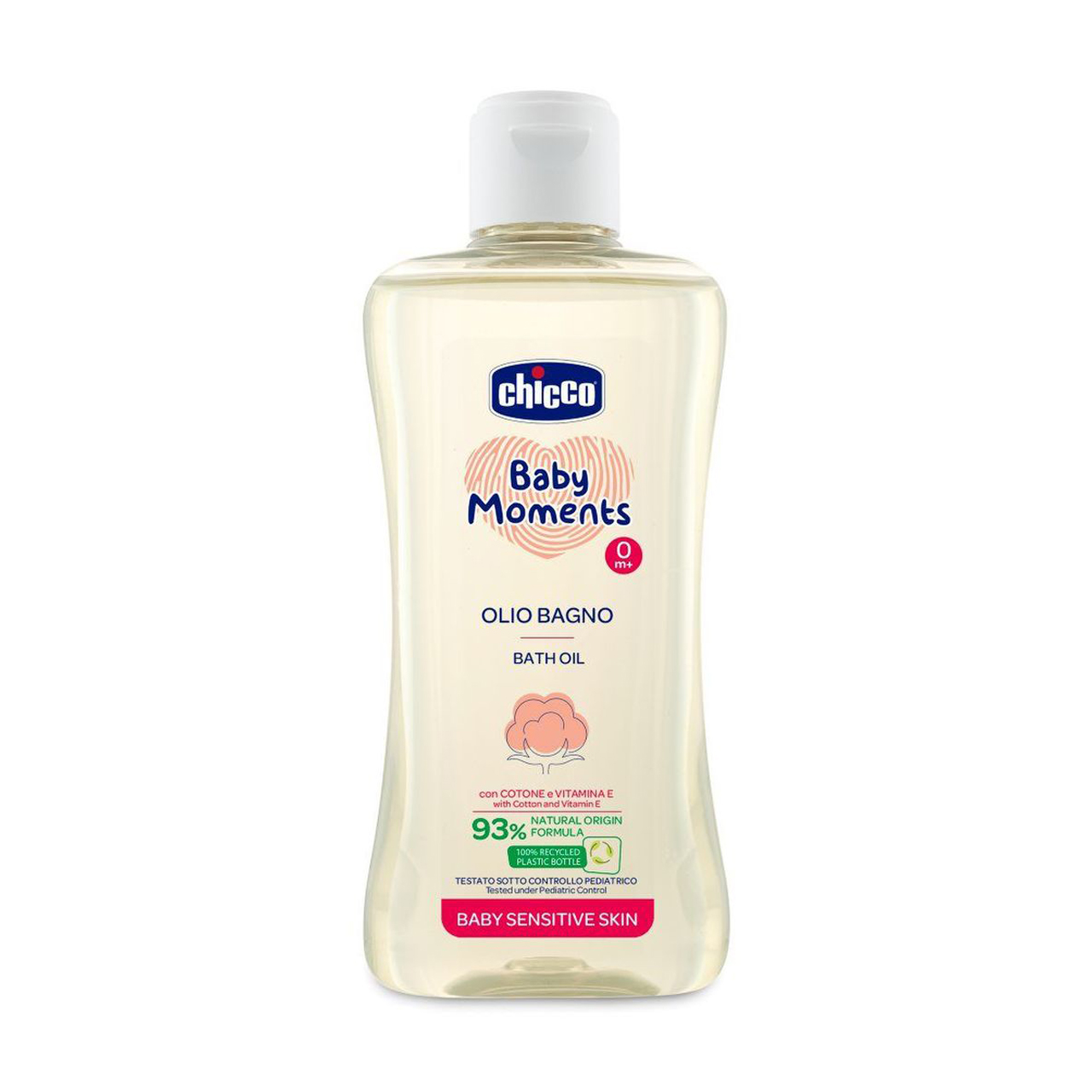 

Дитяча олія для ванни Chicco Baby Moments Bath Oil 0 + для чутливої шкіри, 200 мл