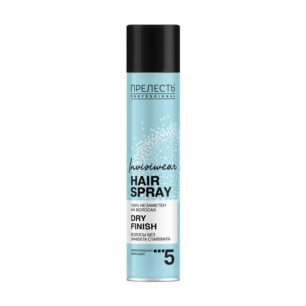

Невагомий сухий лак для волосся Прелесть Professional Invisiwear Hair Spray Dry Finish надсильної фіксації 5, 300 мл