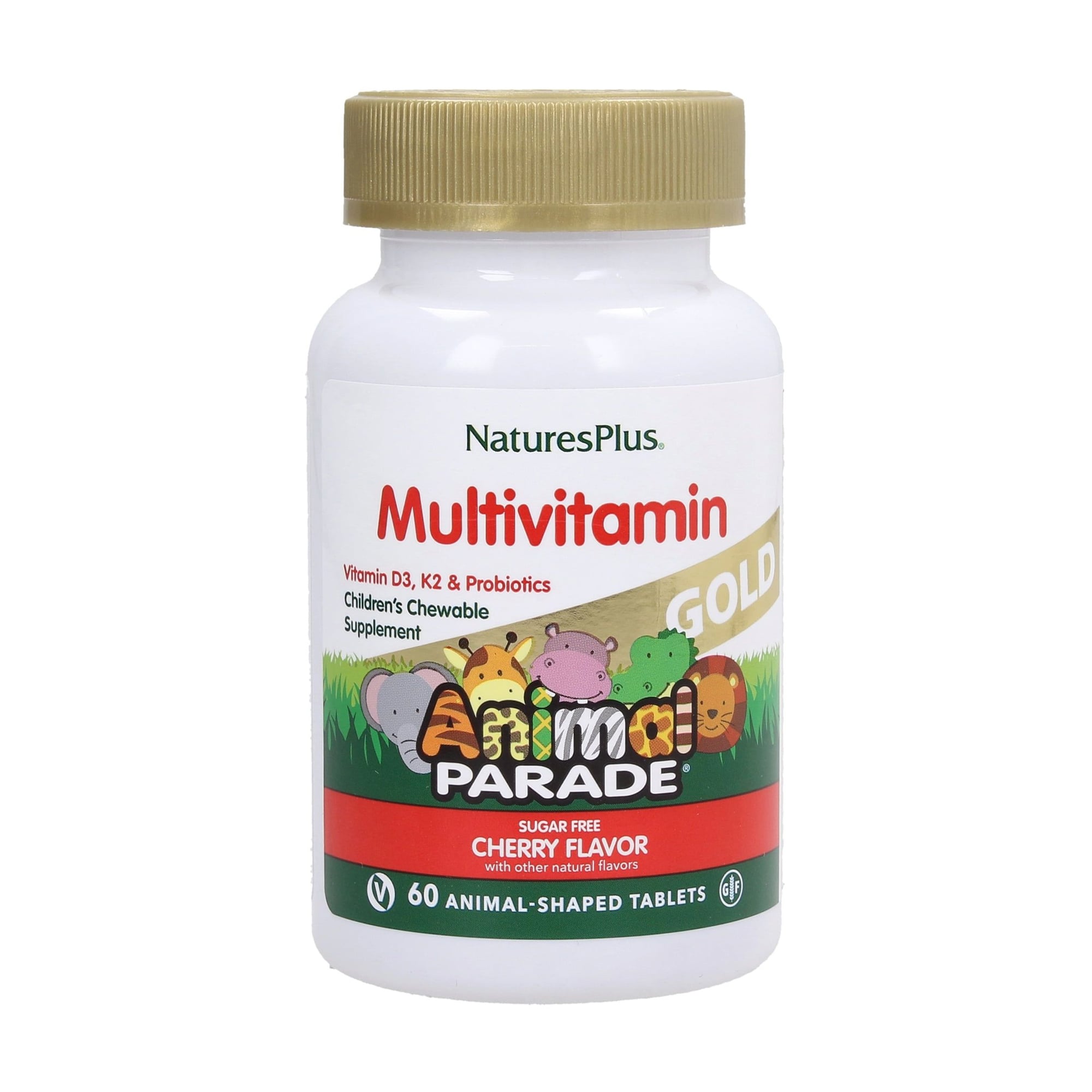 

Мультивітаміни для дітей NaturesPlus Animal Parade Gold зі смаком вишні, 60 жувальних таблеток