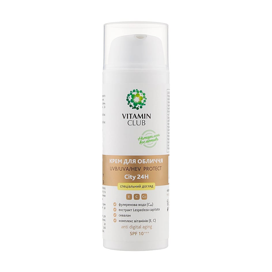 Крем для обличчя VitaminClub UV/UVA/HEV Protect City 24H, 50 мл
