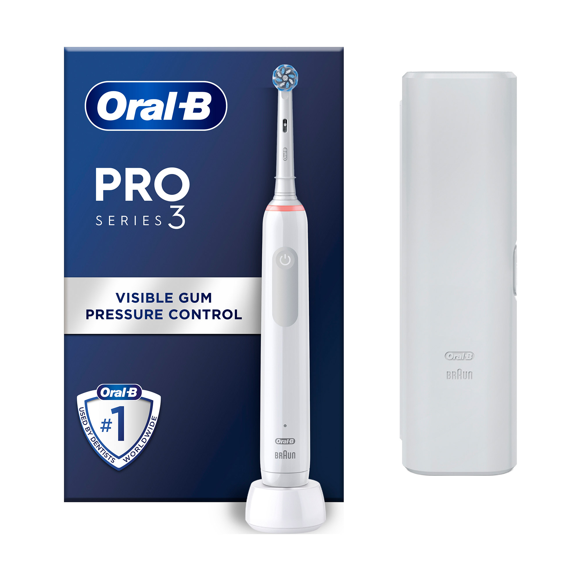 

Електрична зубна щітка Oral-B Pro 3 3500 Sensitive Clean Біла + футляр, 1 шт