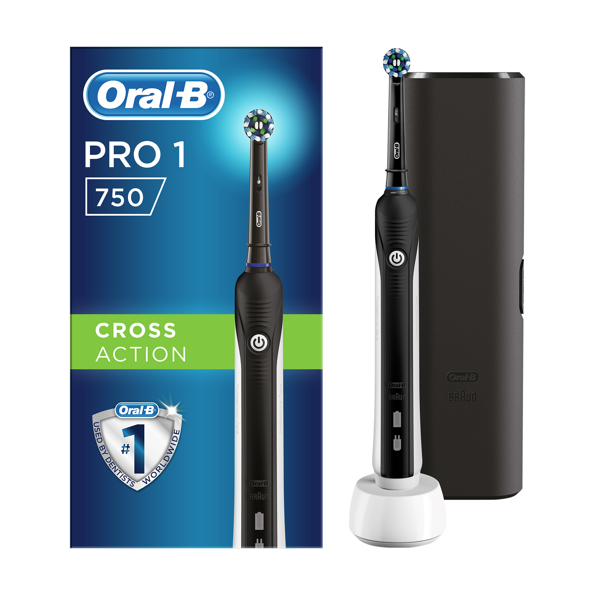 

Електрична зубна щітка Oral-B Pro 750 Чорна, 1 шт