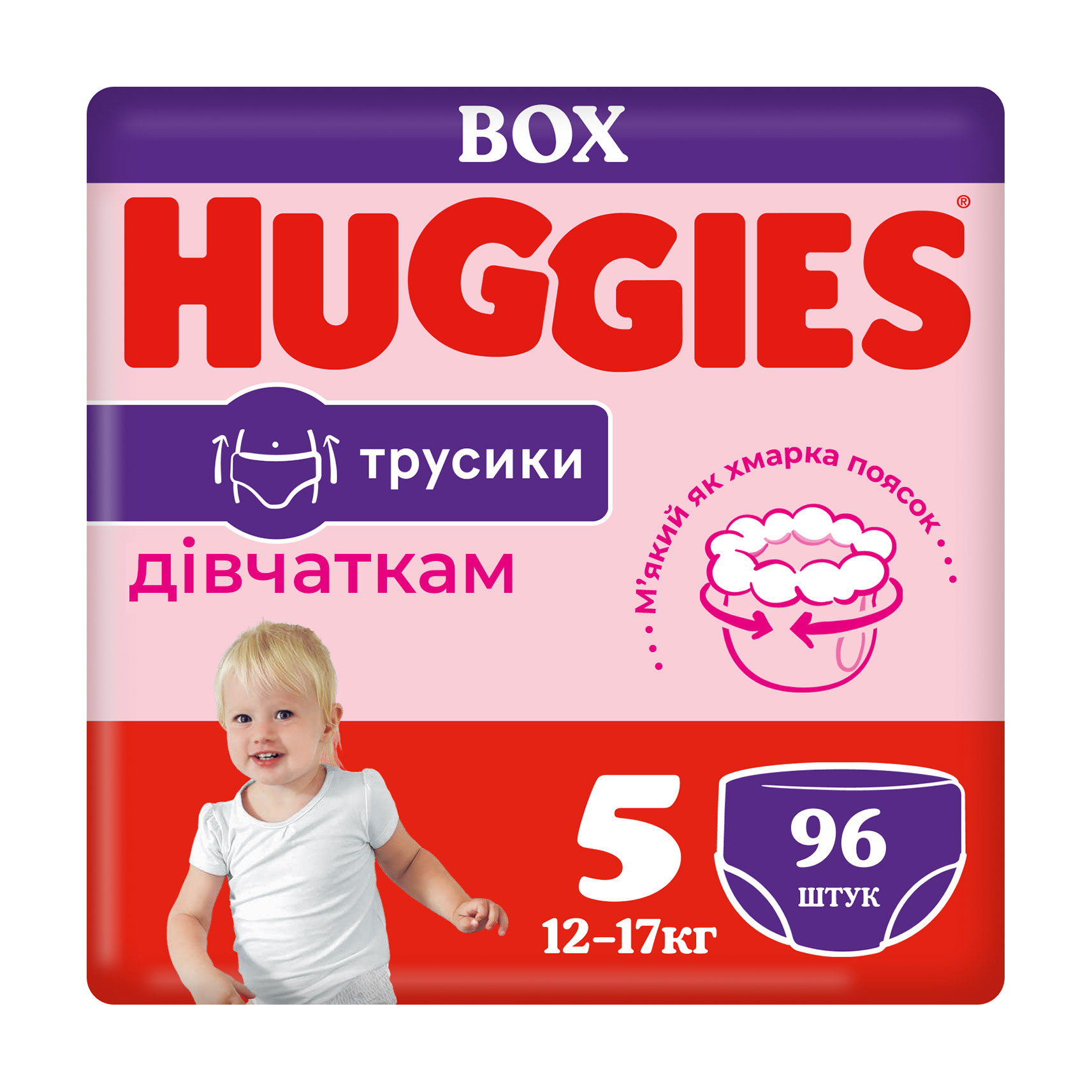 

Уцінка! Підгузки-трусики Huggies Pants M-Pack для дівчаток, розмір 5 (12-17 кг), 96 шт