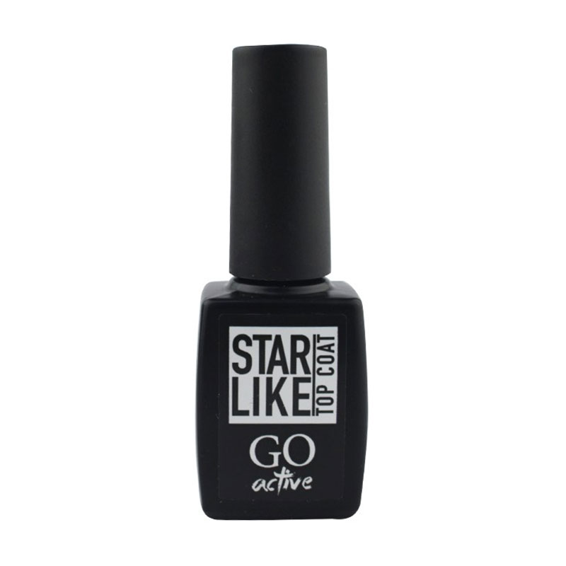 

Топ для гель-лаку без липкого шару Go Active StarLike Top Coat з шимером, 01 Silver, 10 мл