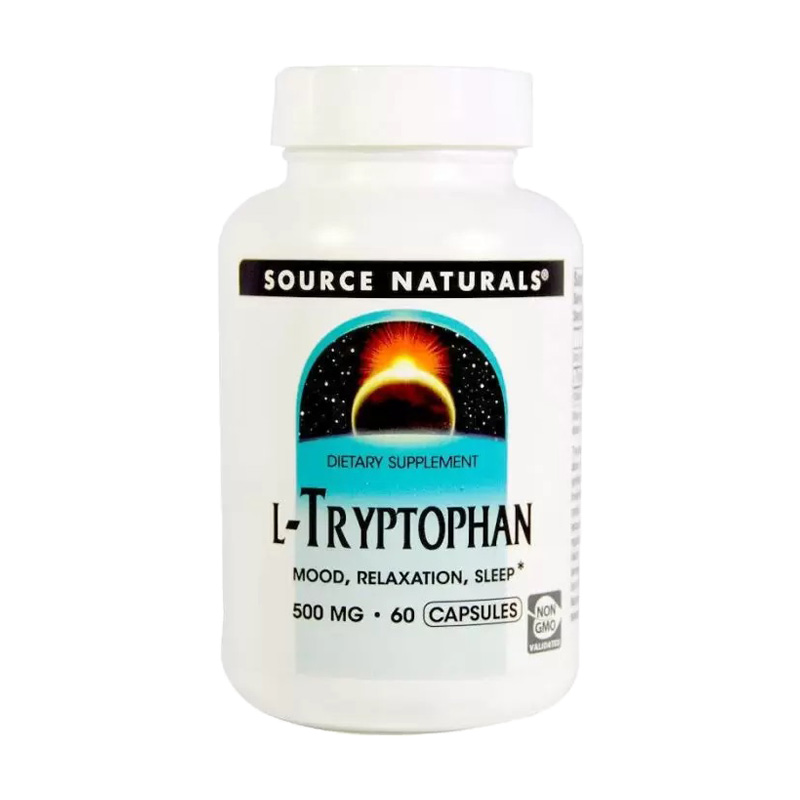 

L-Триптофан Source Naturals L-Tryptophan 500 мг, 60 капсул