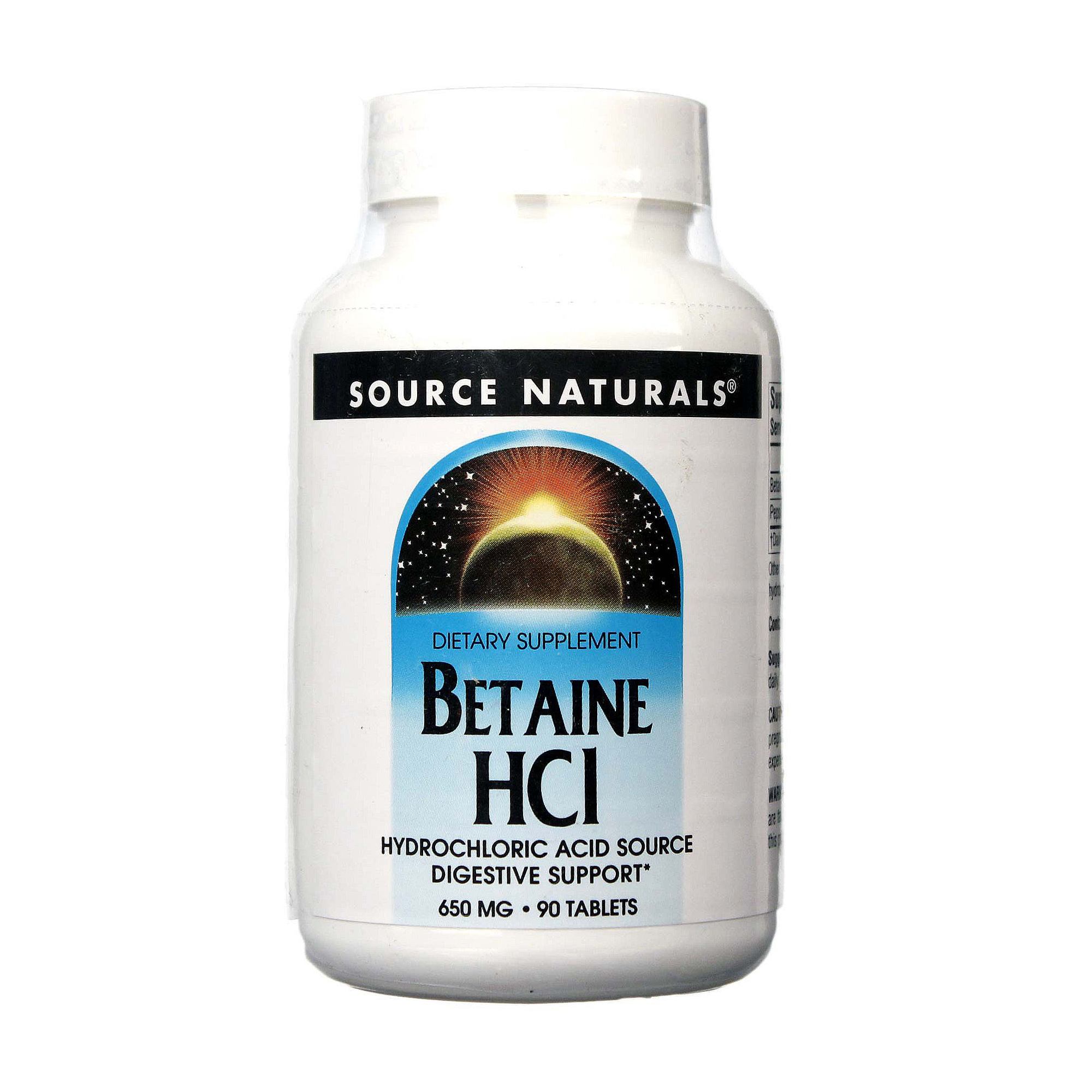

Бетаїн HCL Source Naturals Betaine HCL 650 мг, 90 таблеток