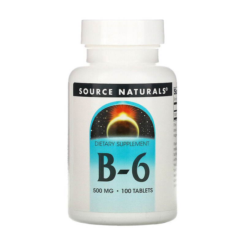 

Вітамін B6 Source Naturals B6, 500 мг, 100 таблеток