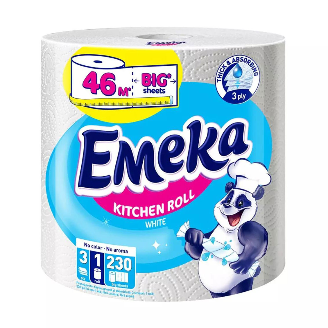 

Паперовий рушник Emeka Рушник White Jumbo 3-шаровий, 230 відривів, 1 шт
