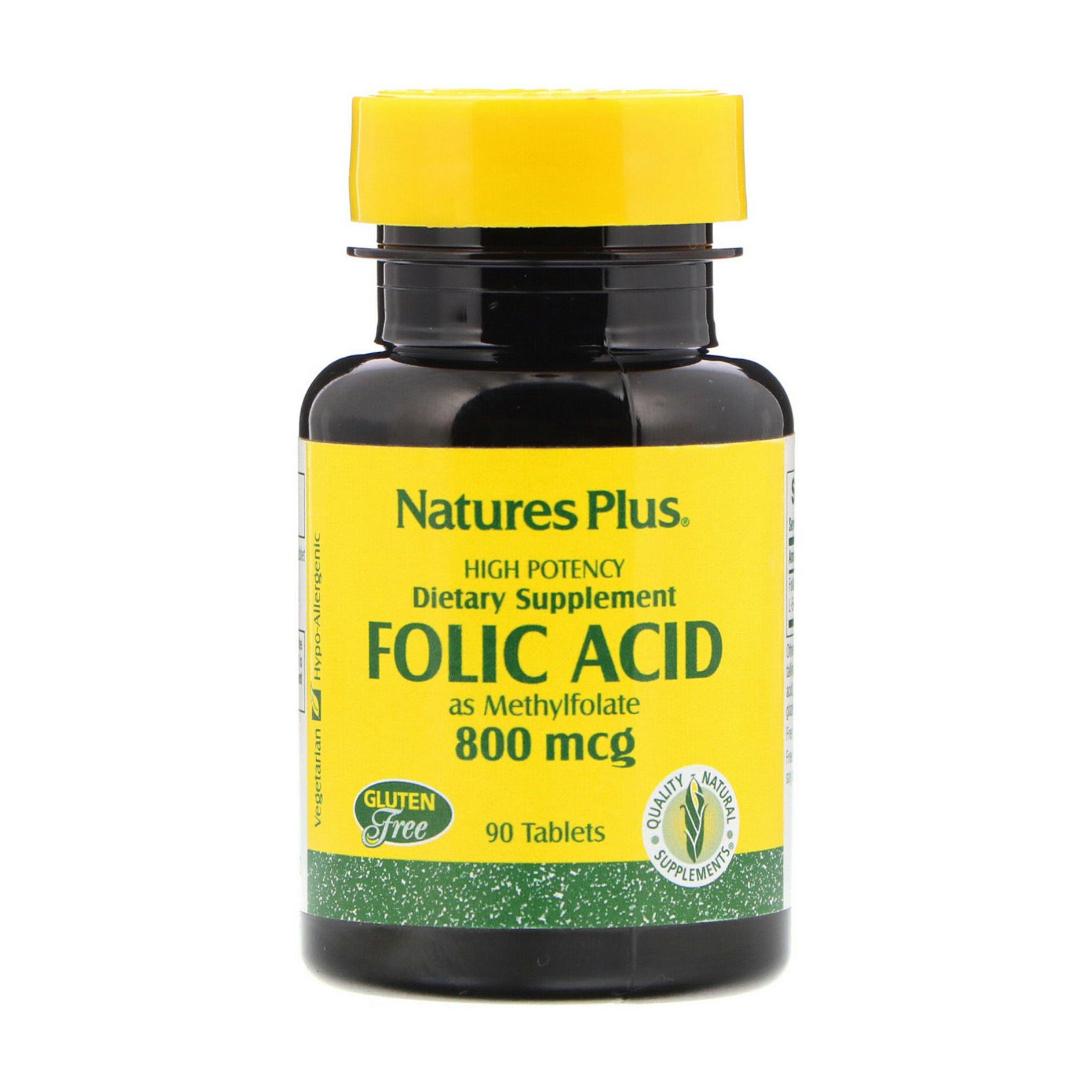 

Фолієва кислота NaturesPlus Folic Acid 800 мкг, 90 таблеток