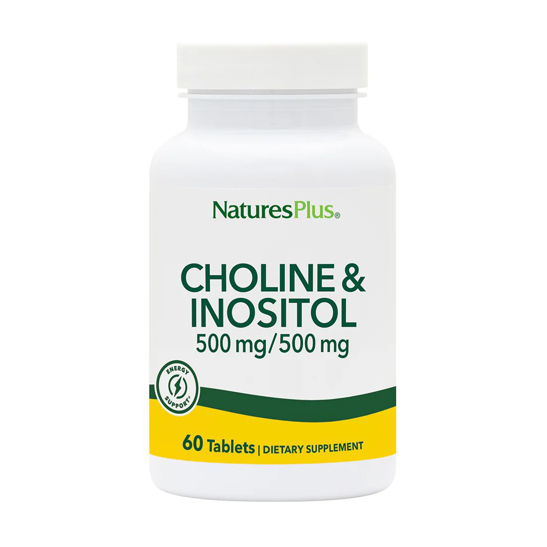 

Холін та інозитол NaturesPlus Choline & Inositol 500/500 мг, 60 таблеток