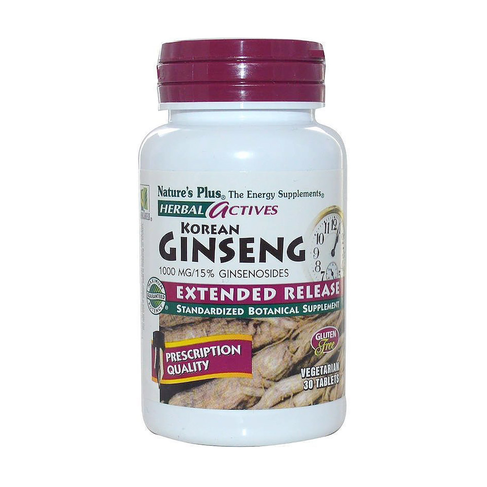 

Екстракт кореня женьшеню NaturesPlus Herbal Actives Korean Ginseng 1000 мг, 30 таблеток