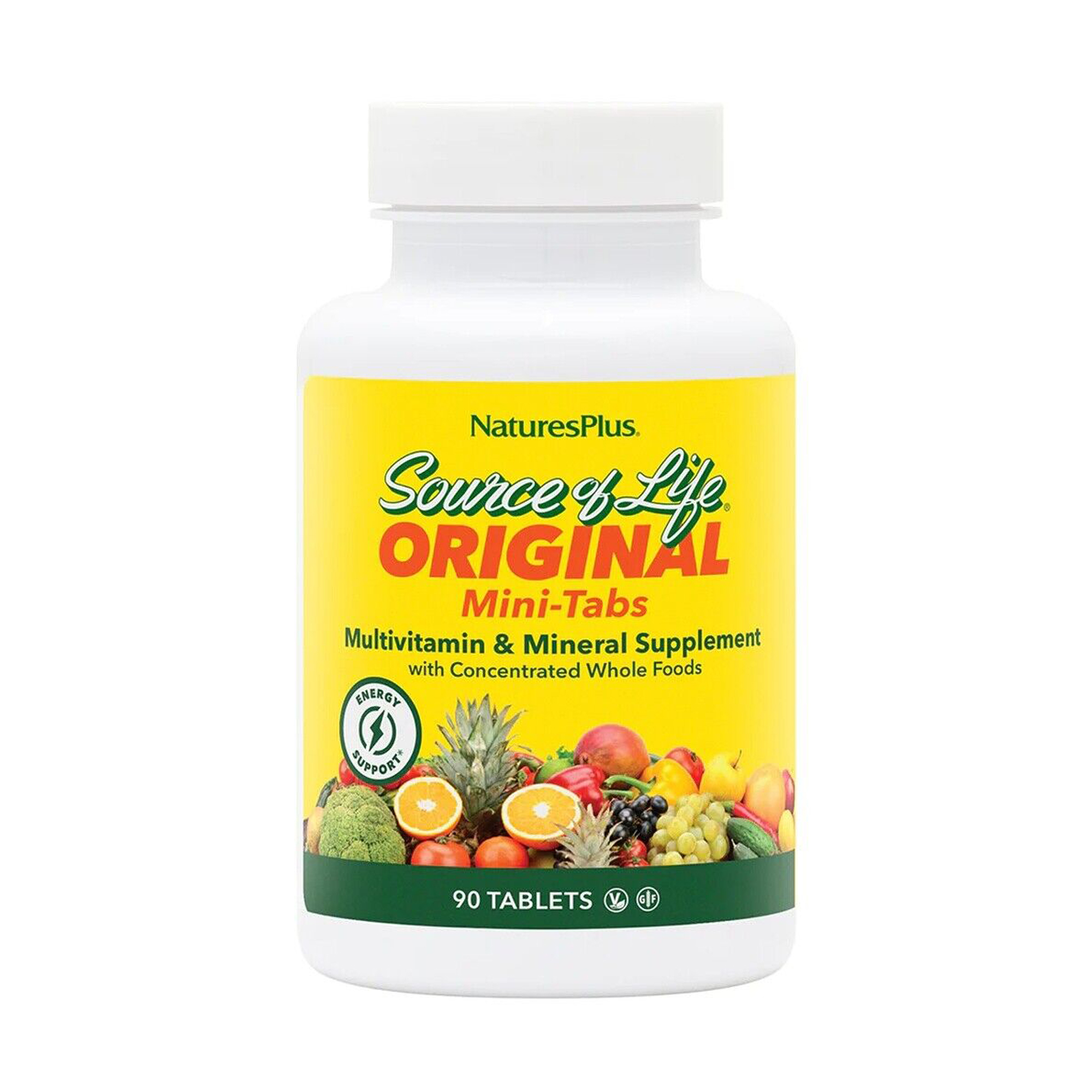 

Мультивітаміни та мінерали NaturesPlus Source Of Life Multivitamin & Mineral, 90 міні-таблеток