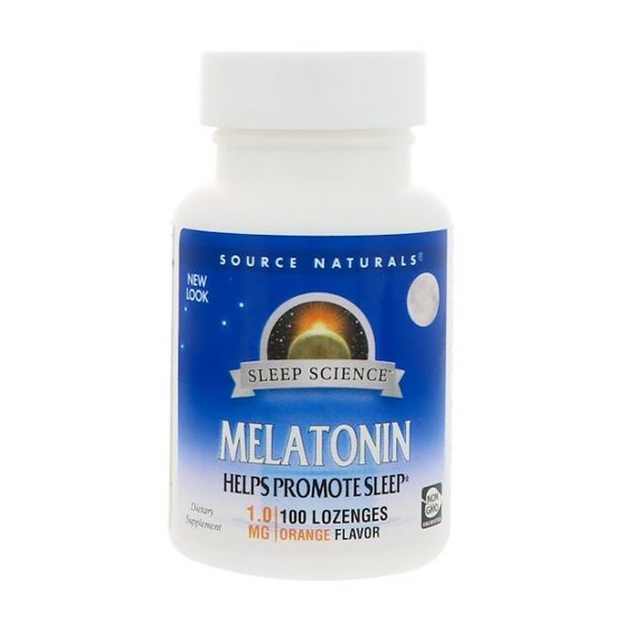 

Мелатонін Source Naturals Sleep Science Melatonin 1 мг, зі смаком апельсину, 100 льодяників
