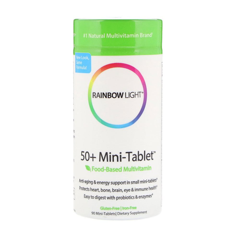 

Мультивітаміни Rainbow Light 50+ Food-Based Multivitamin для дорослих, 90 міні-таблеток