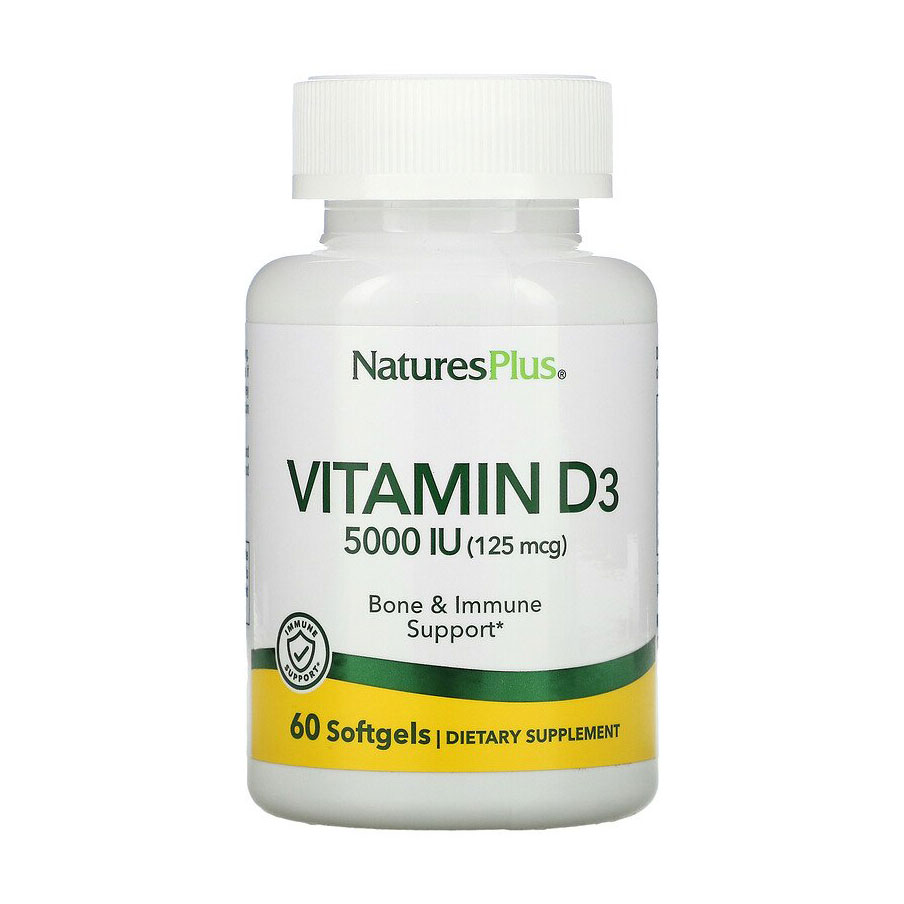 

Вітамін Д3 NaturesPlus Vitamin D3 5000 МО, 60 капсул