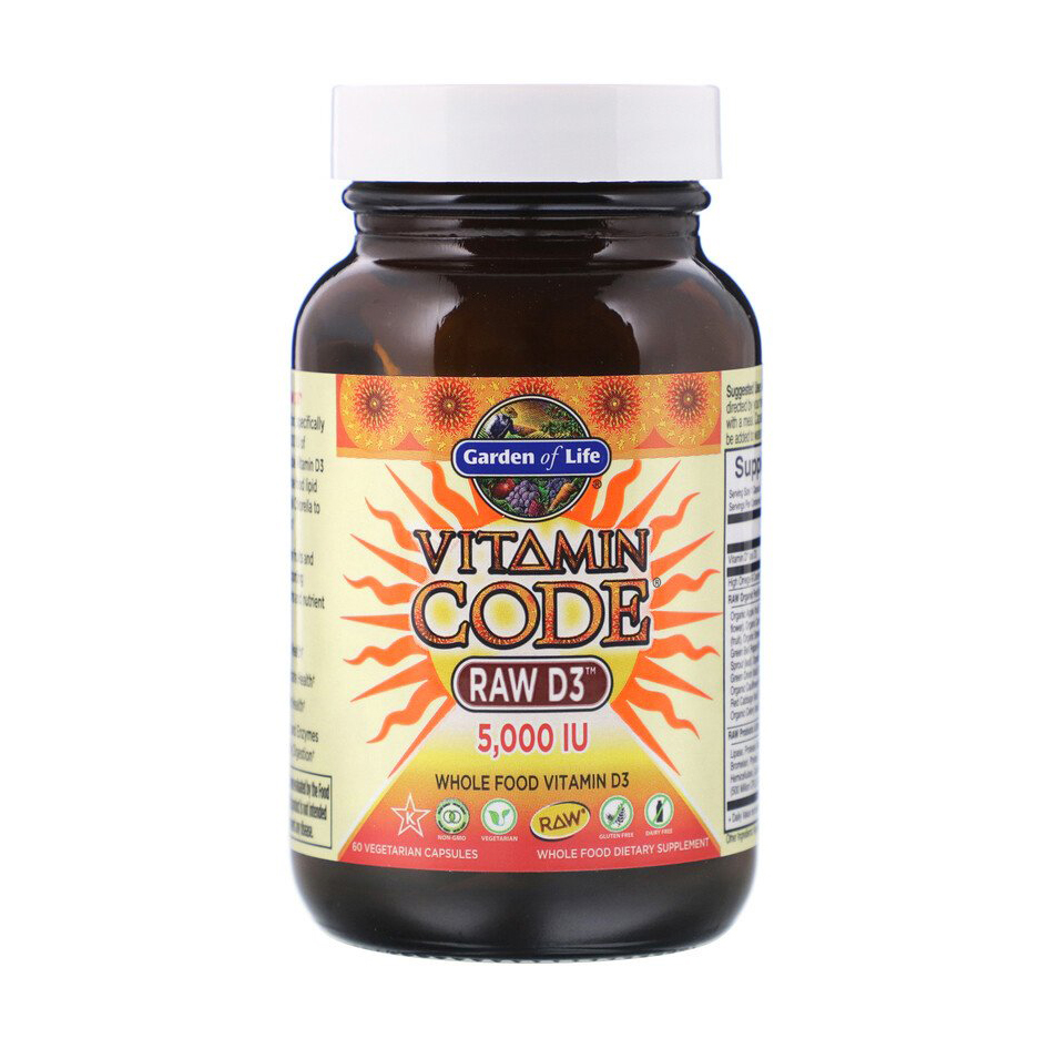 

Вітамін Д3 Garden of Life Vitamin Code Raw D3 5000 МО, 60 капсул