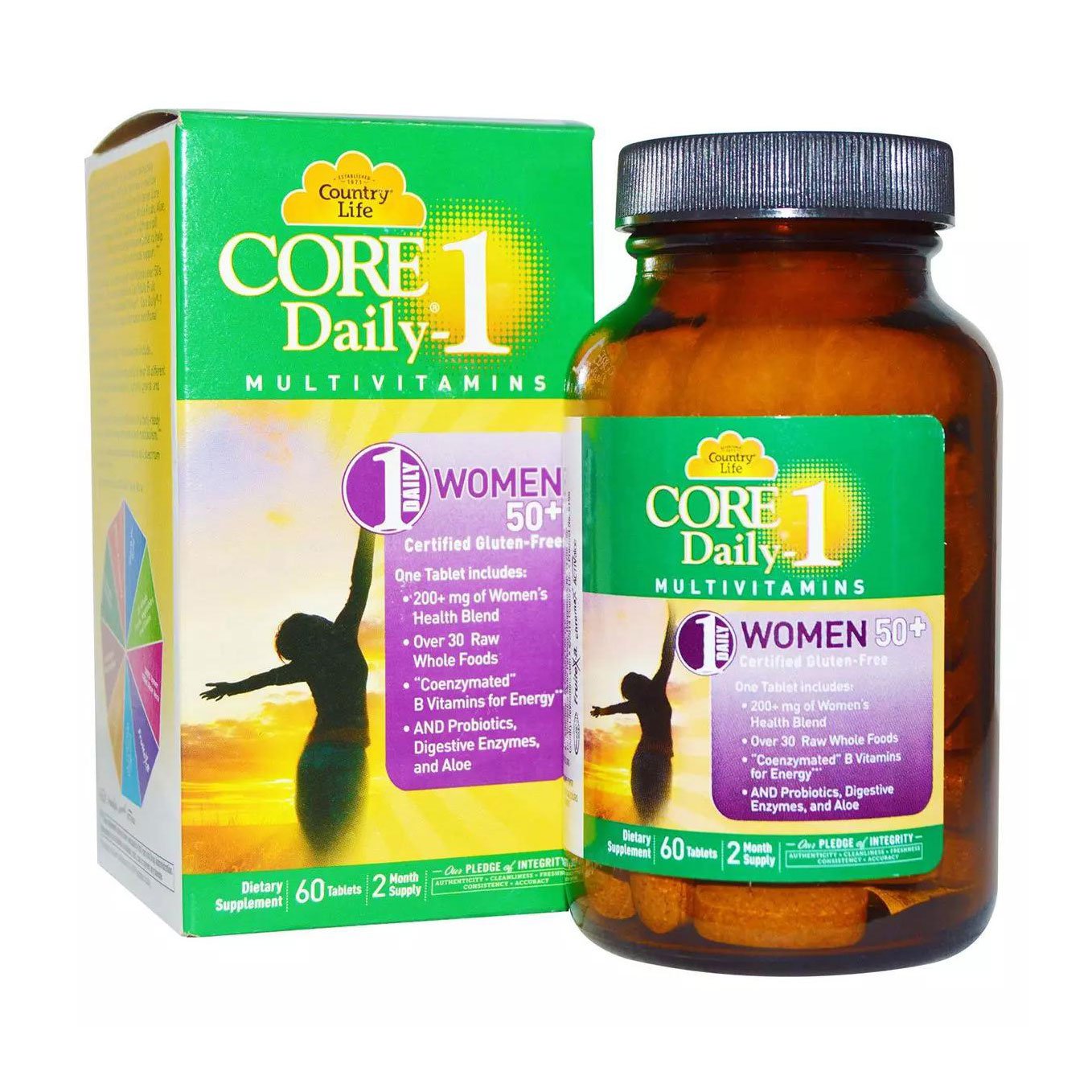 

Жіночі мультивітаміни Country Life Core Daily-1 for Women 50+, 60 таблеток