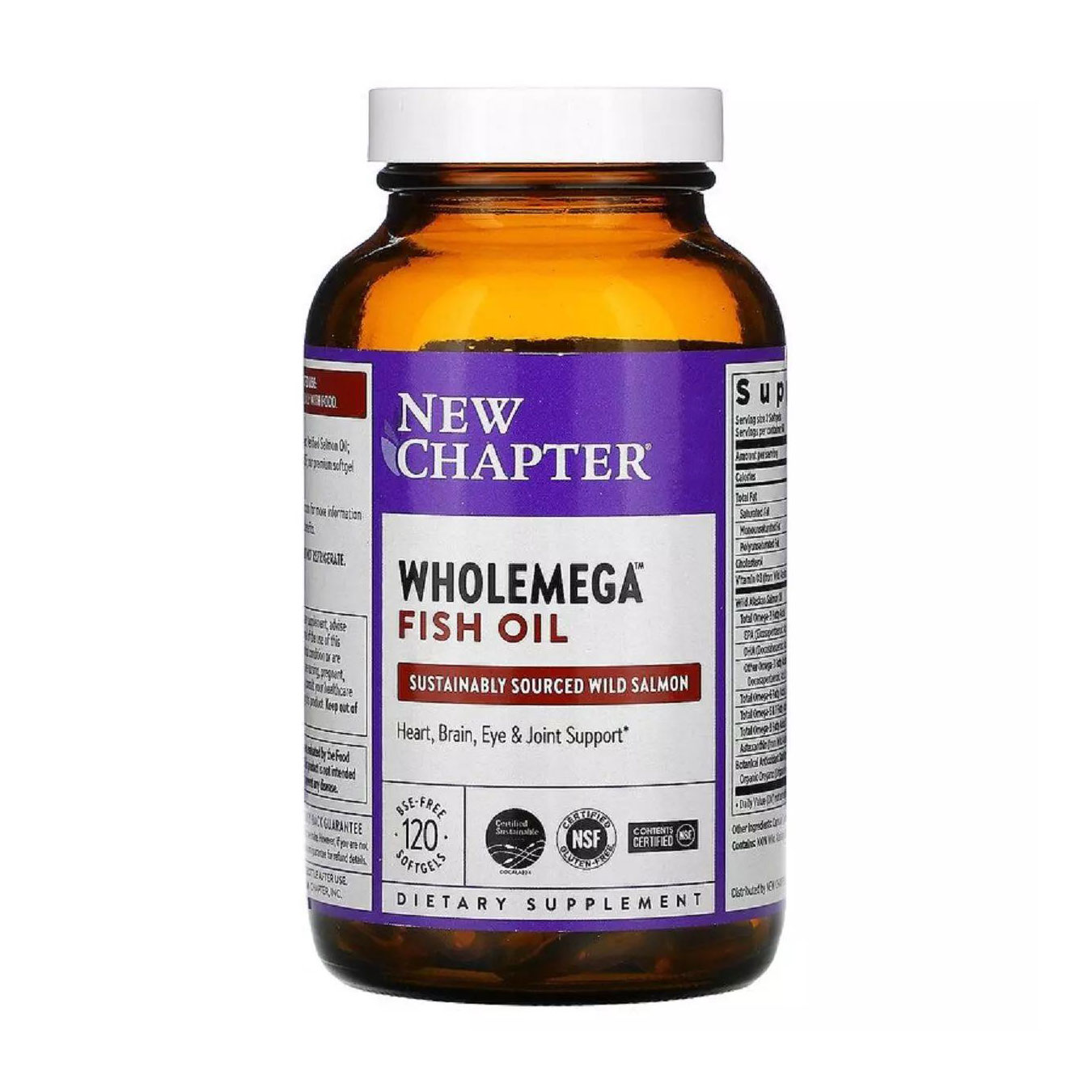 

Жир аляскинського лосося New Chapter Wholemega Fish Oil, 120 капсул