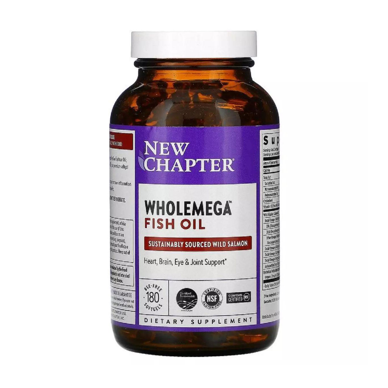 

Жир аляскинського лосося New Chapter Wholemega Fish Oil, 180 капсул