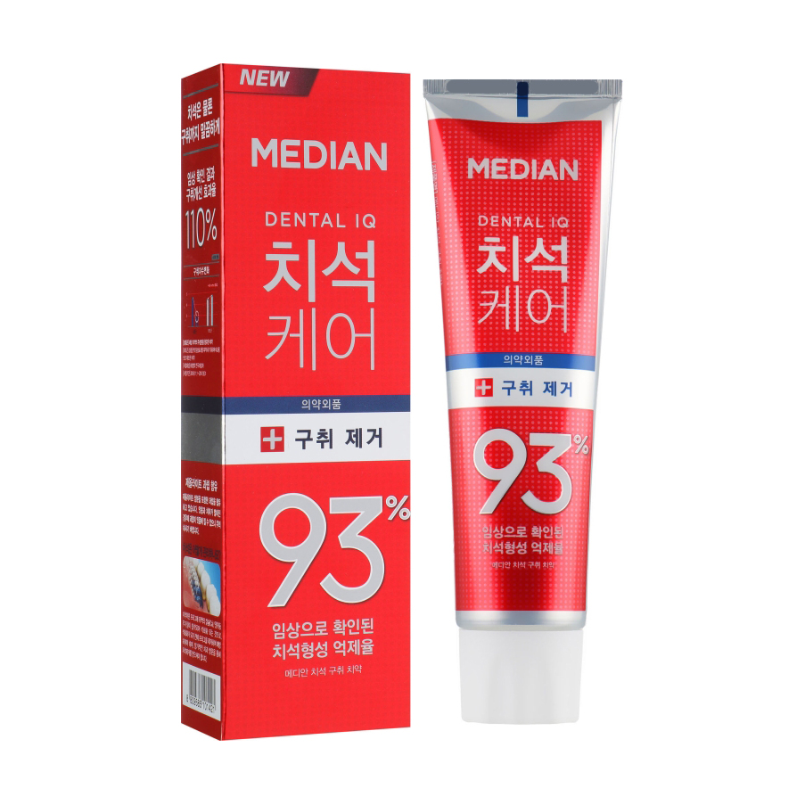 

Освіжна зубна паста для профілактики зубного каменю Median Dental IQ 93% Remove Bad Breath, 120 г