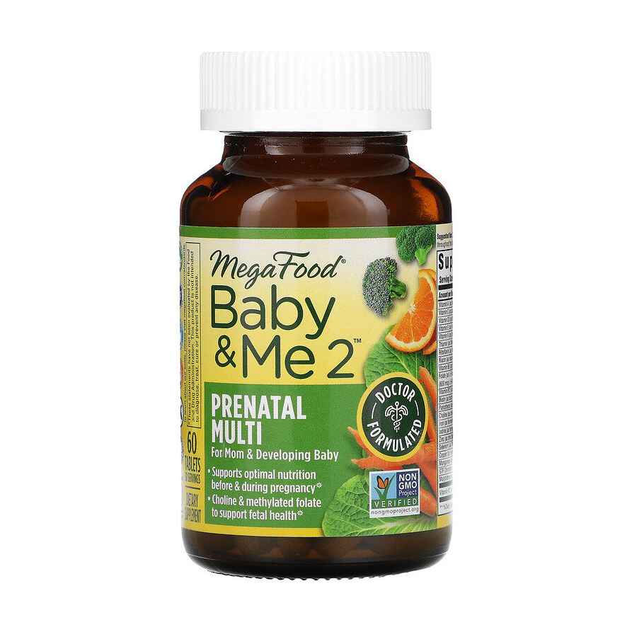 

Вітаміни для вагітних MegaFood Baby & Me 2 Prenatal Multi, 60 таблеток