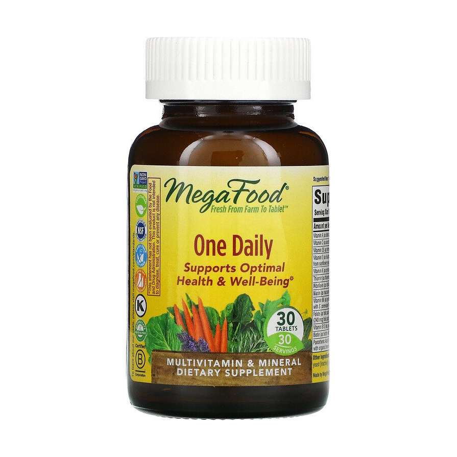 

Мультивітаміни та мінерали MegaFood One Daily Multivitamin & Mineral, 30 таблеток