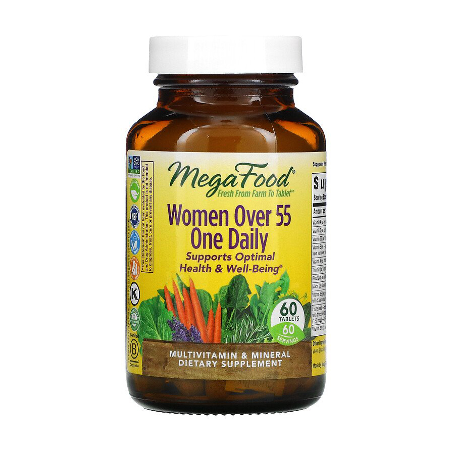 

Мультивітаміни та мінерали для жінок MegaFood Women Over 55 One Daily, 60 таблеток