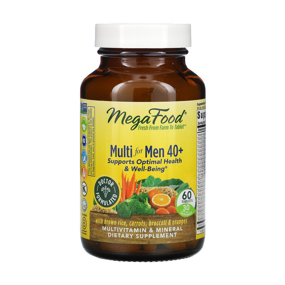 

Мультивітаміни та мінерали для чоловіків 40+ MegaFood Multi for Men, 60 таблеток