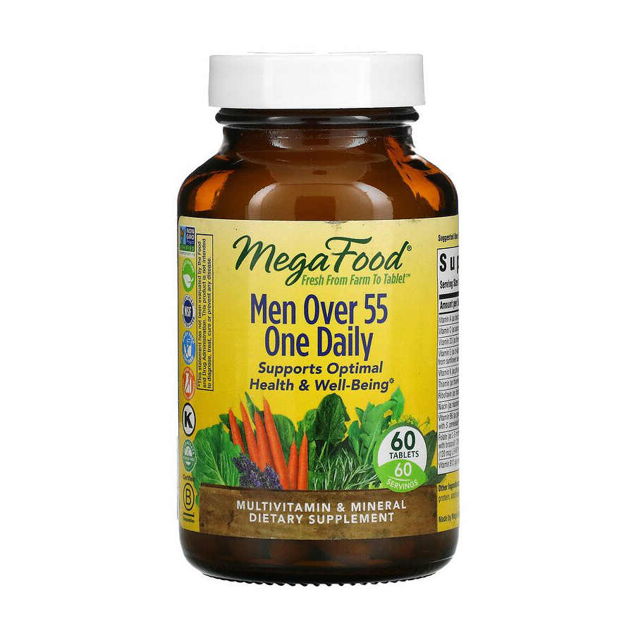

Мультивітаміни та мінерали для чоловіків MegaFood Men Over 55 One Daily, 60 таблеток