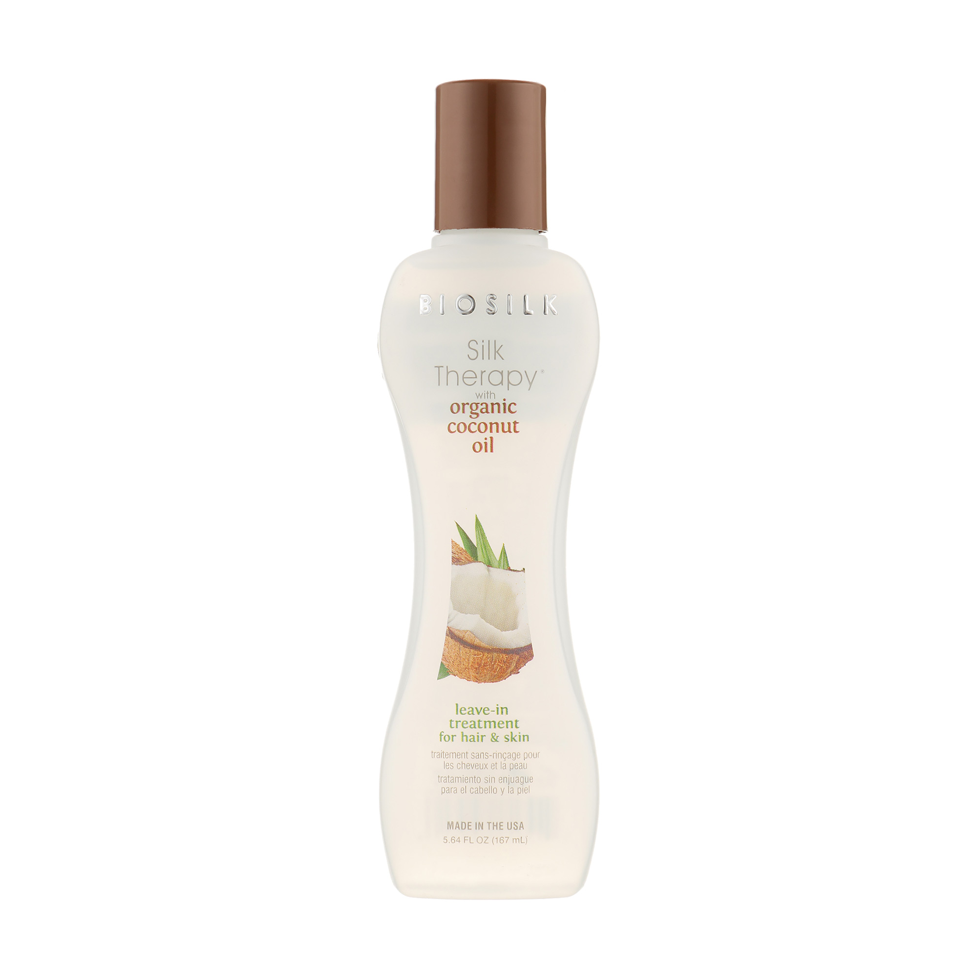 

Уцінка! Рідкий шовк для волосся Biosilk Silk Therapy With Organic Coconut Oil Leave In Treatment з кокосовою олією, 167 мл