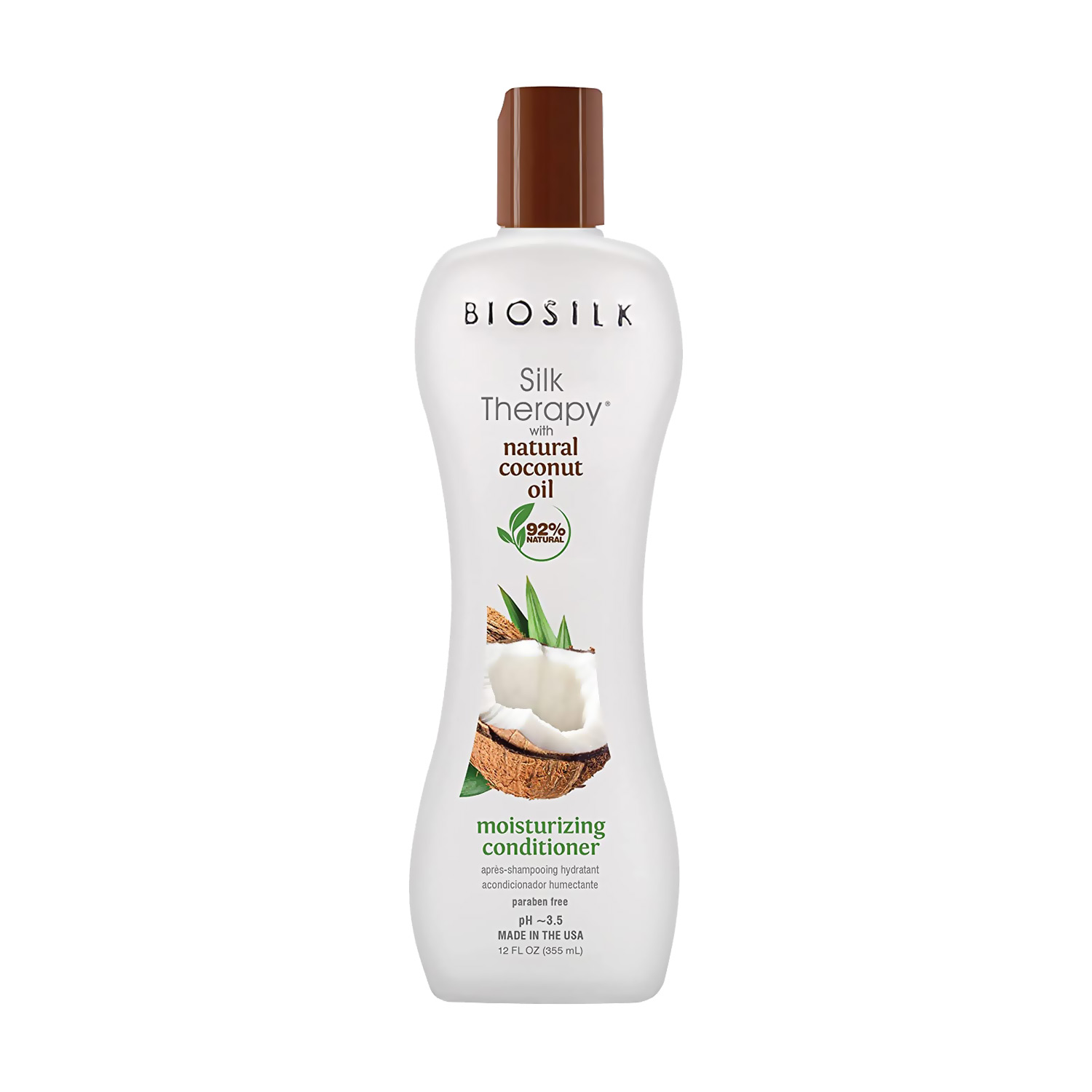 

Зволожувальний кондиціонер для волосся Biosilk Silk Therapy Coconut Oil Moisture Conditioner з кокосовою олією, 355 мл