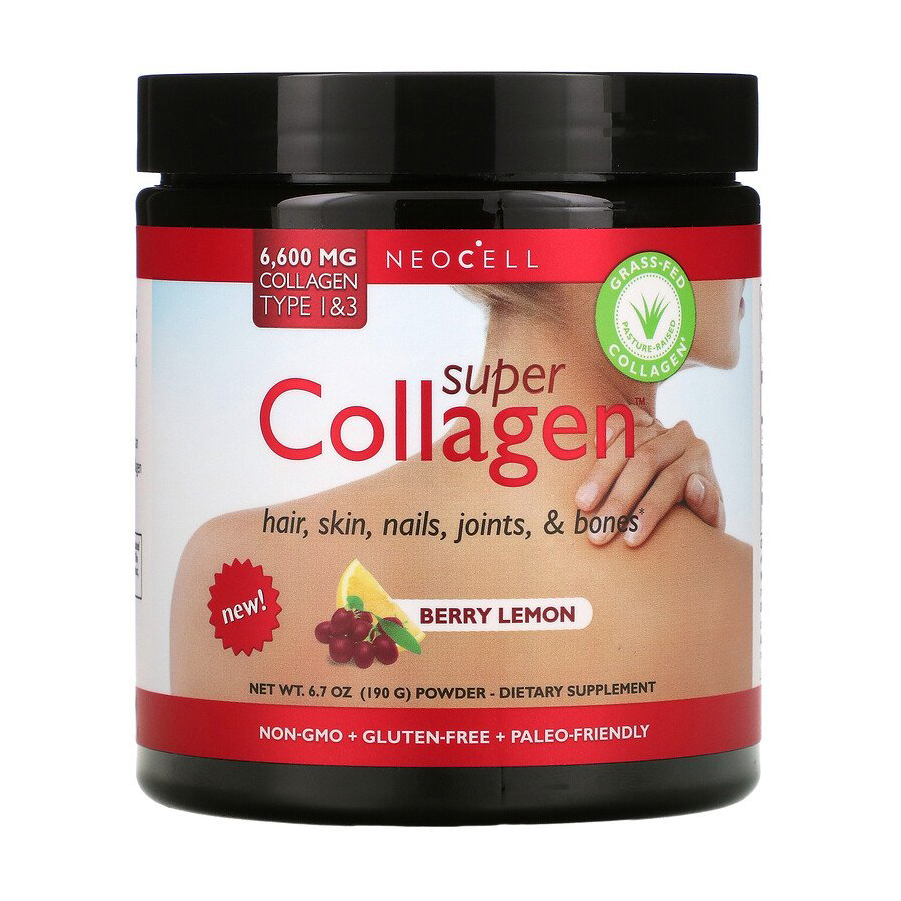 

Колаген 1 та 3 типу Neocell Super Collagen Type 1 and 3 зі смаком ягід та лимона, в порошку, 190 г