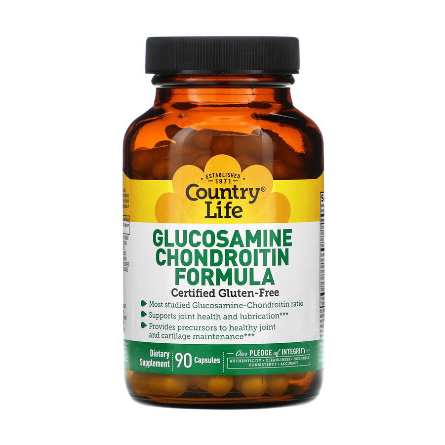 

Уцінка! Формула глюкозаміну та хондроїтину Country Life Glucosamine Chondroitin Formula, 90 капсул