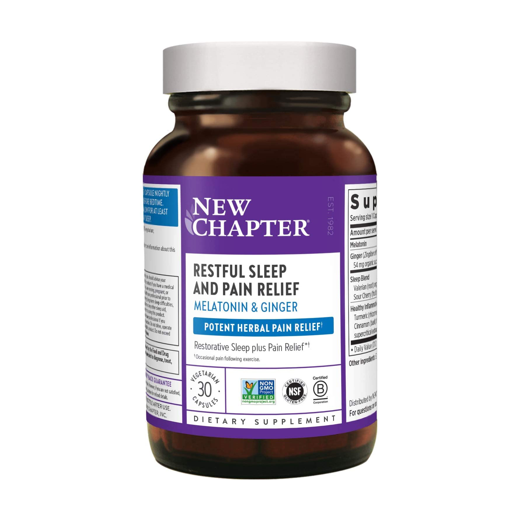

Спокійний безболісний сон New Chapter Restful Sleep and Pain Relief, 30 капсул