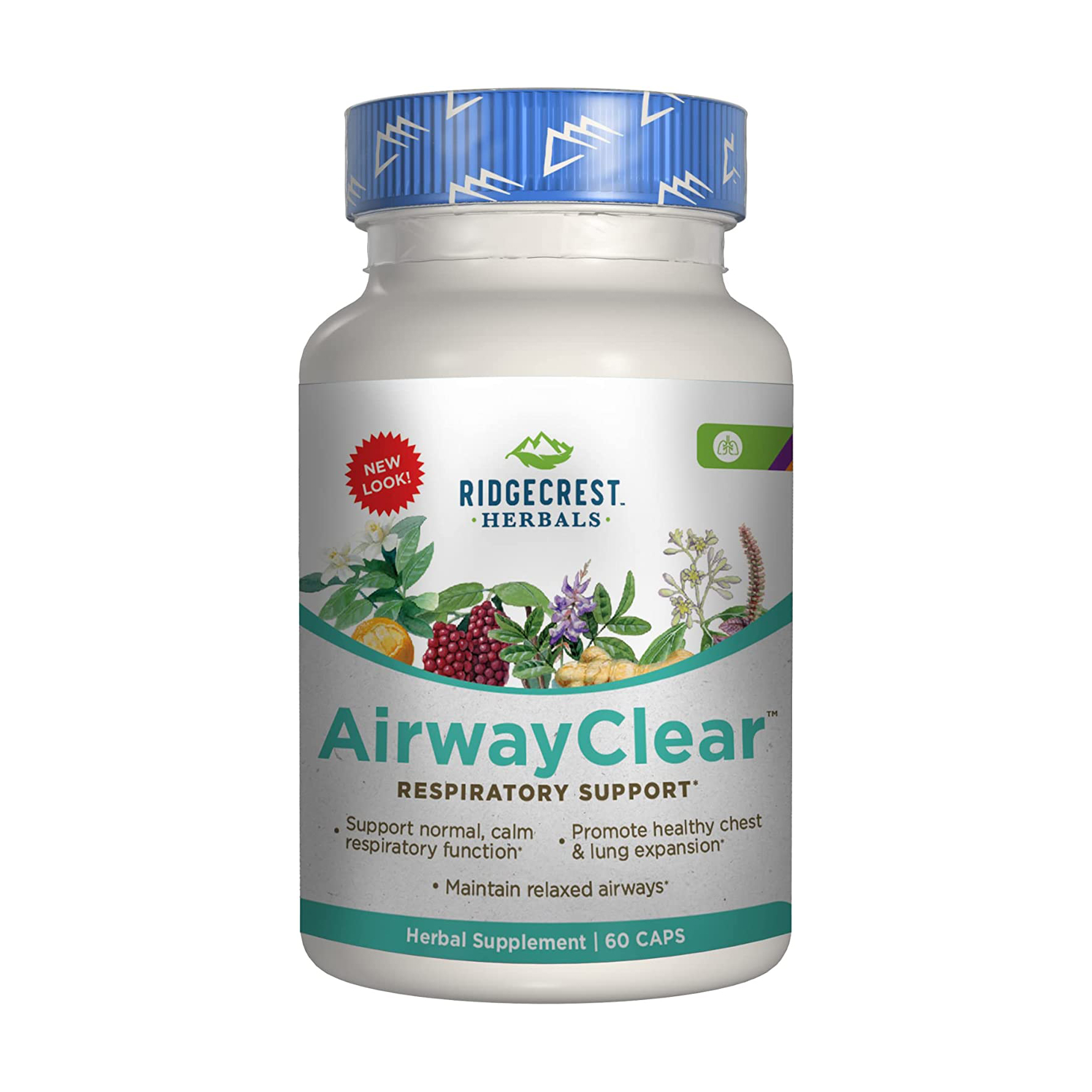 

Комплекс для комфортного дихання Ridgecrest Herbals AirwayClear, 60 капсул