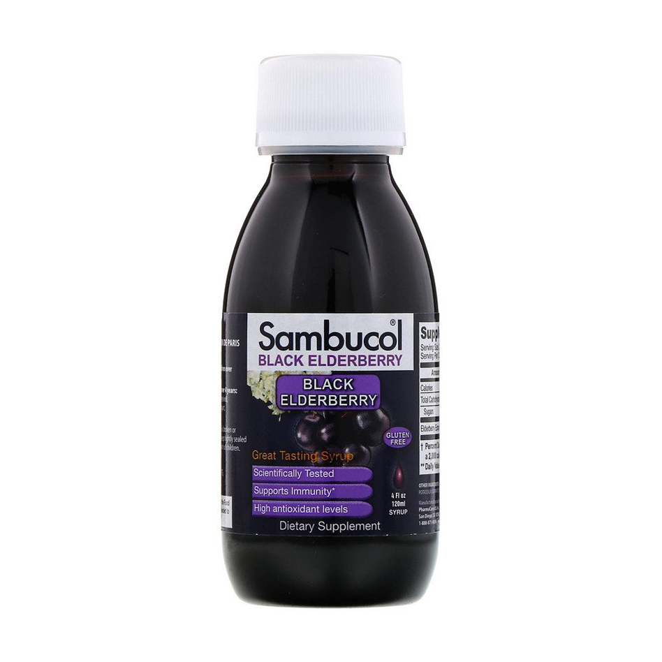 

Чорна бузина, оригінальна рецептура Sambucol Black Elderberry в сиропі, 120 мл