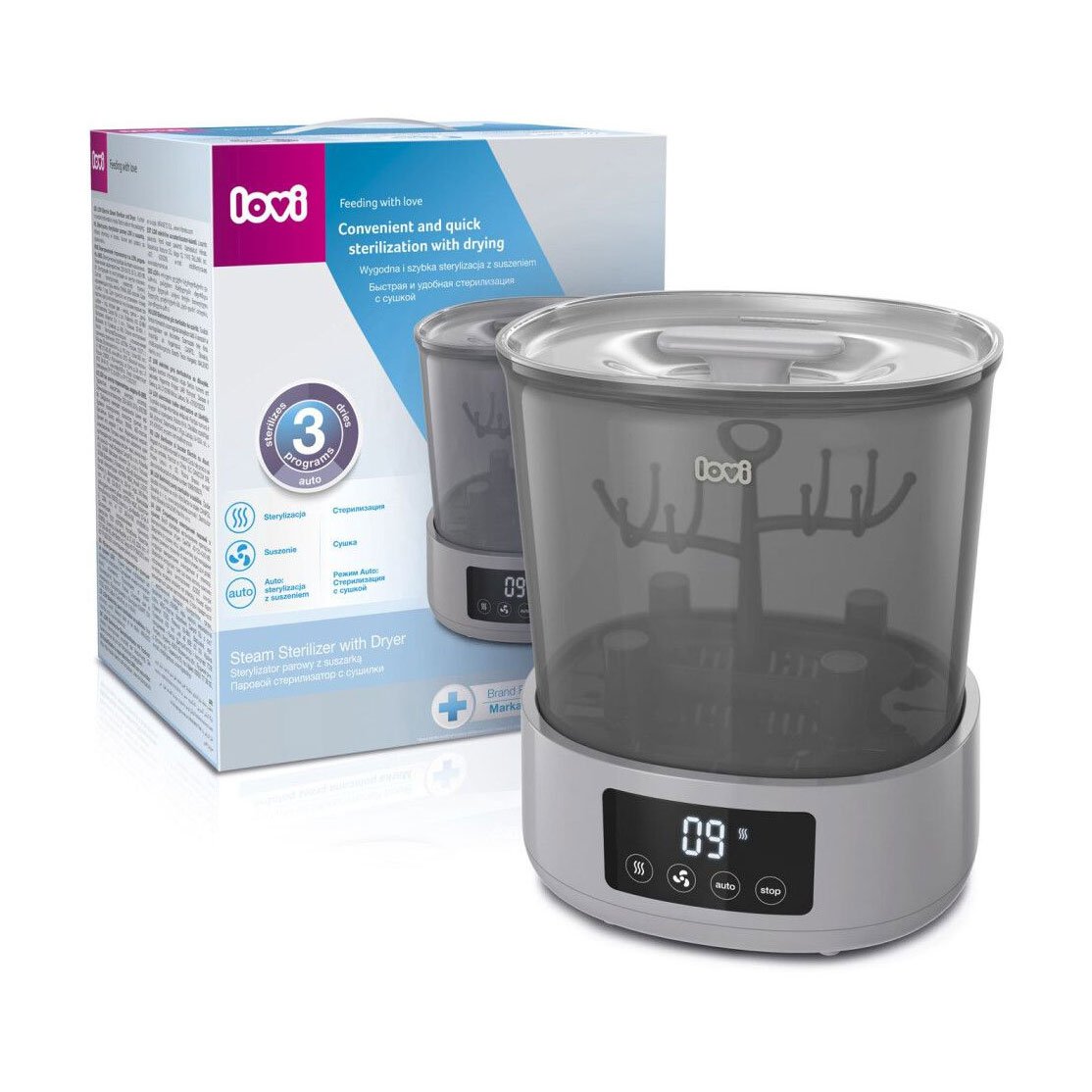 

Електричний стерилізатор з паровою сушаркою LOVI для пляшечок і сосок (12/209)