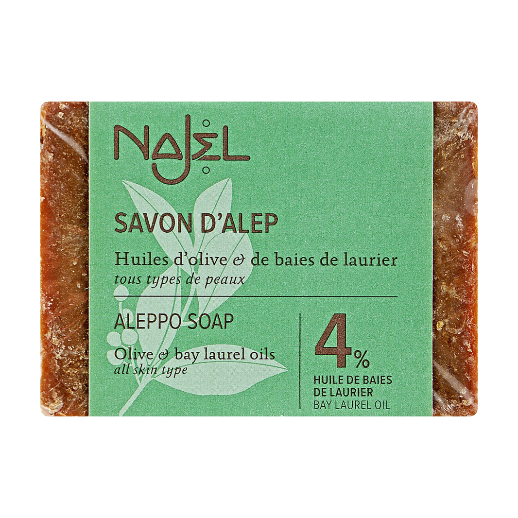 

Алеппське мило Najel Aleppo Soap 4% Bay Laurel Oil для всіх типів шкіри, 155 г